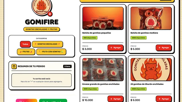 Vista previa de GomiFire — Menú Digital & POS Integrado